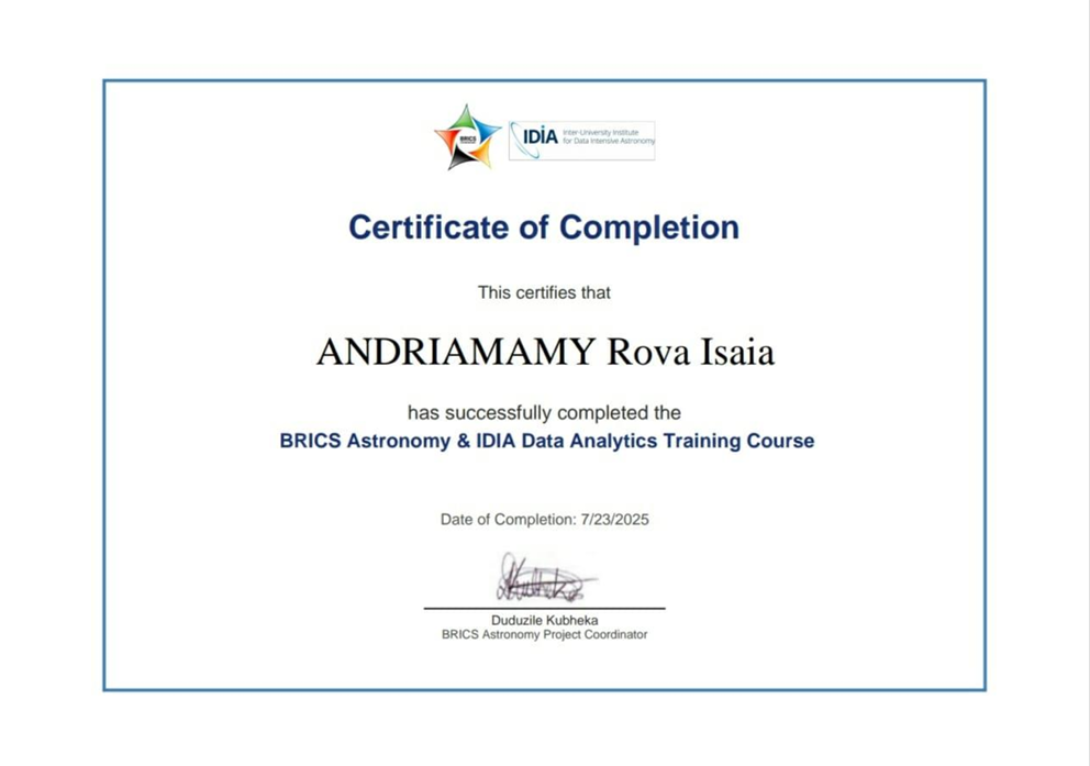BRICS Astronomy Certificate