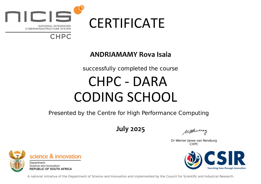 DARA Training Certificate