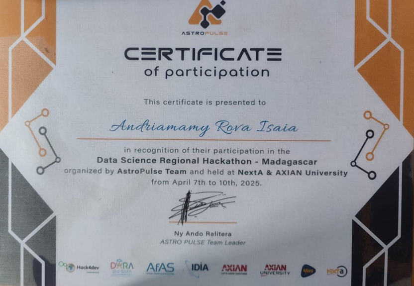Hack4dev Certificate